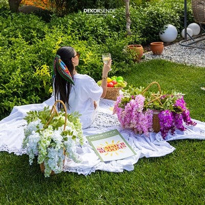 Yapay Akasya Sarkıt Beyaz 105 cm