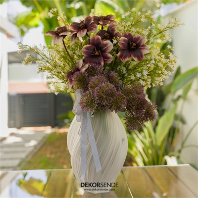Yapay Allium Dal 5 Kafalı Mor 55 cm