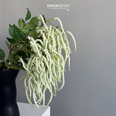 Yapay Amarantus (Amaranthus) Dal Yapraklı Beyaz 90 cm