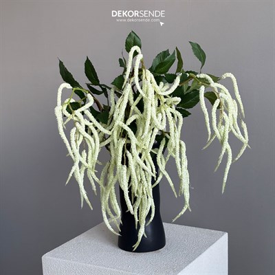 Yapay Amarantus (Amaranthus) Dal Yapraklı Beyaz 90 cm