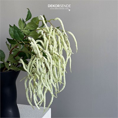 Yapay Amarantus (Amaranthus) Dal Yapraklı Beyaz 90 cm