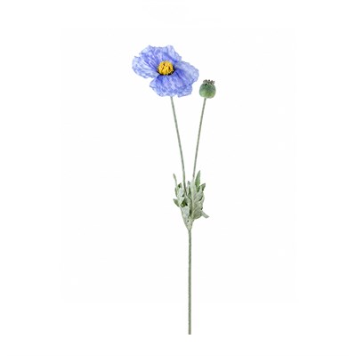 Yapay Anemon (Gelincik) Çiçeği Dal Mavi 60 cm