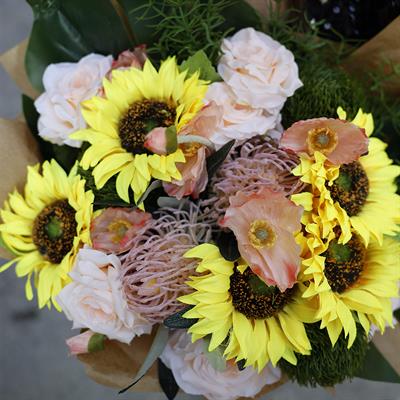 Yapay Ayçiçeği Demeti 7 Kafalı Sarı 50 cm