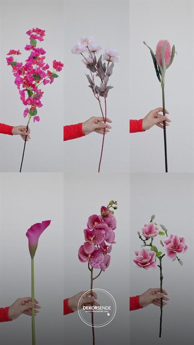 Yapay Banksiya Dalı Pembe 73 cm