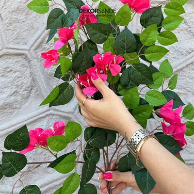 Yapay Begonvil Yaprak 3 Dal Pembe 70 cm