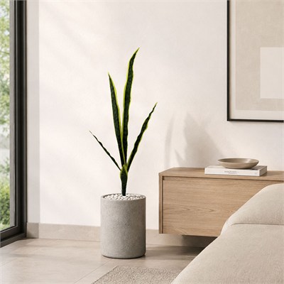 Yapay Bitki Paşakılıcı (Sansevieria) Demet Sarı Yeşil 80 cm