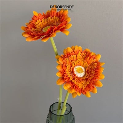 Yapay Çiçek Gerbera Dal Turuncu 60 cm