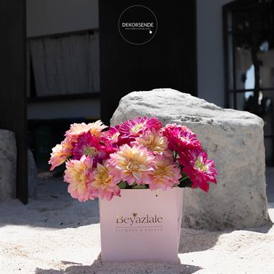 Yapay Dalya Çiçek Dalı Pembe 68 cm