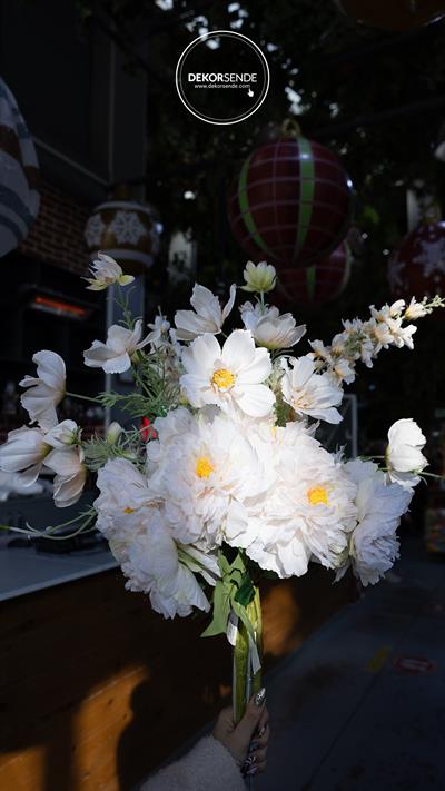 Yapay Delfinyum Dalı Somon 85 cm