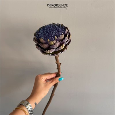 Yapay Enginar Dal Yeşil Mor 50 cm