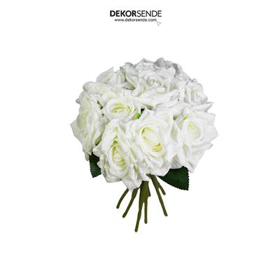 Yapay Gül Demeti Beyaz 25 cm