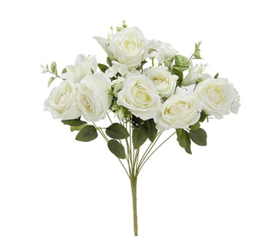Yapay Gül Lilyum Ortanca Demet 49 cm Beyaz