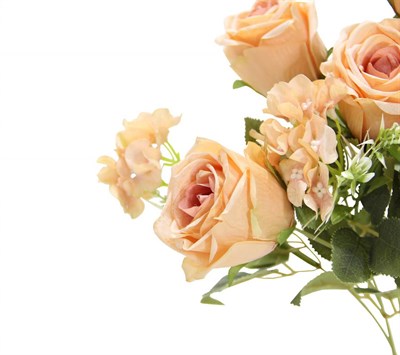 Yapay Gül Lilyum Ortanca Demet 49 cm Somon