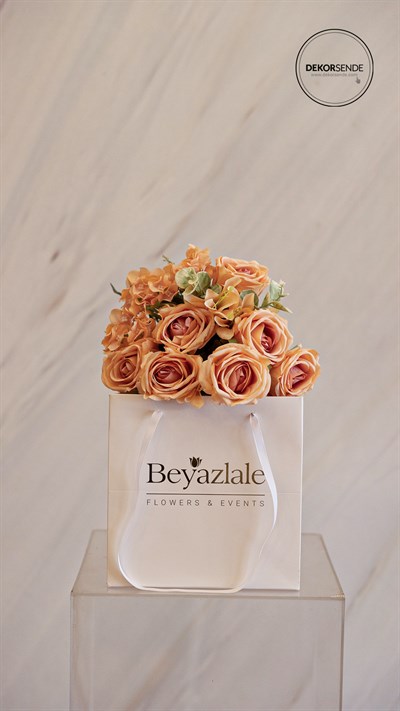 Yapay Gül Lilyum Ortanca Demet 49 cm Somon