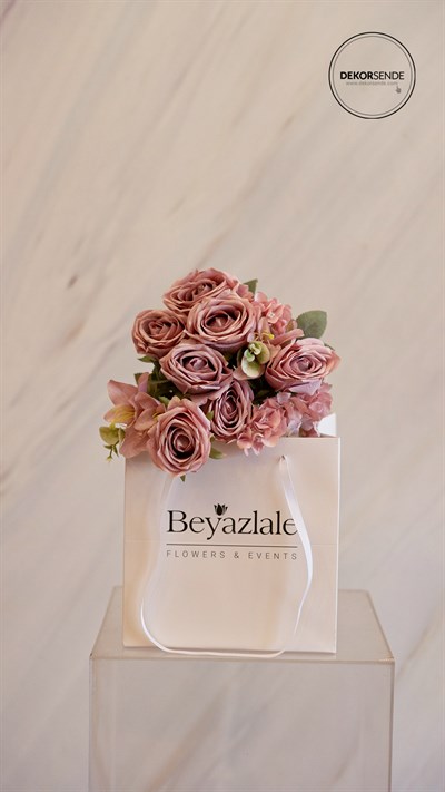 Yapay Gül Lilyum Ortanca Demet Lila 49 cm