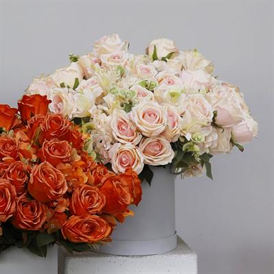 Yapay Gül Lilyum Ortanca Demeti 49 cm Pembe
