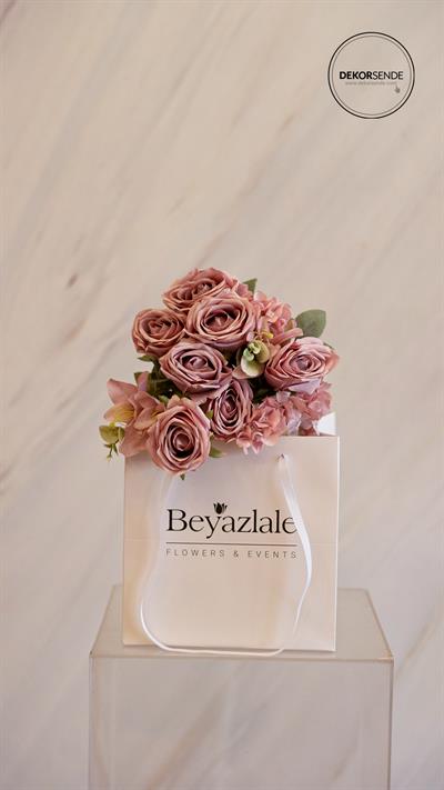 Yapay Gül Lilyum Ortanca Demeti 49 cm Lila