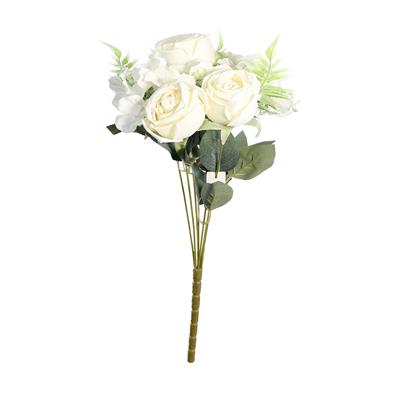 Yapay Gül Lilyum Ortanca Demeti Beyaz 43 cm