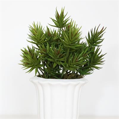 Yapay İğne Yapraklı Sukulent Demeti Koyu Yeşil 34 cm