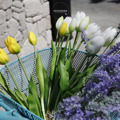 Yapay Islak Dokulu Lale Sarı 43 cm