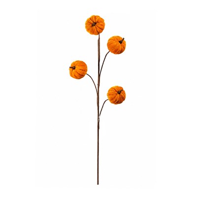 Yapay Kabak Dal Kadife Turuncu 65 cm