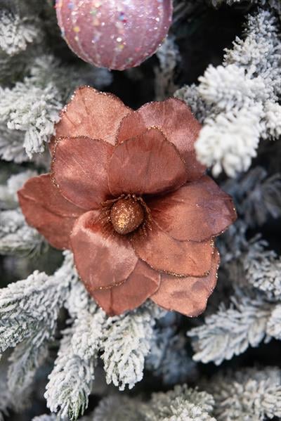 Yılbaşı Ponsetya Pike Kadife Pembe 27 cm