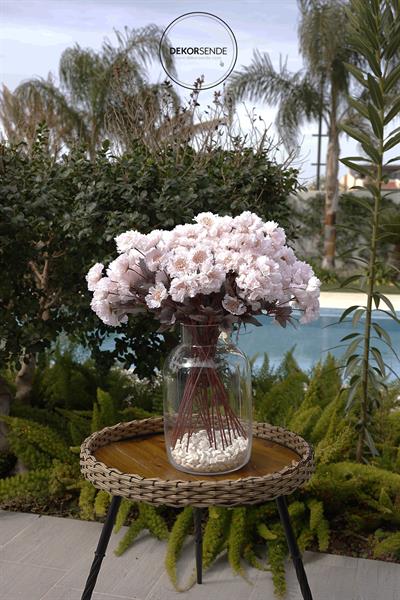 Yapay Katmerli Lisyantus Dalı Pudra 68 cm