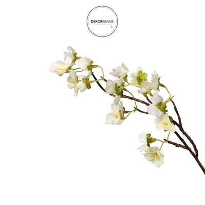 Yapay Kiraz Çiçeği Dalı Beyaz 65 cm