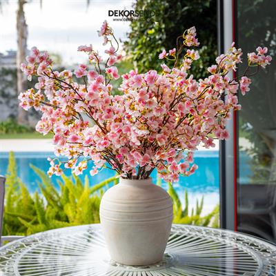 Yapay Kiraz Çiçeği Dalı Pembe 65 cm