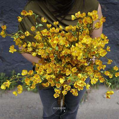 Yapay Küçük Çiçekli Mine Sarı 95 cm