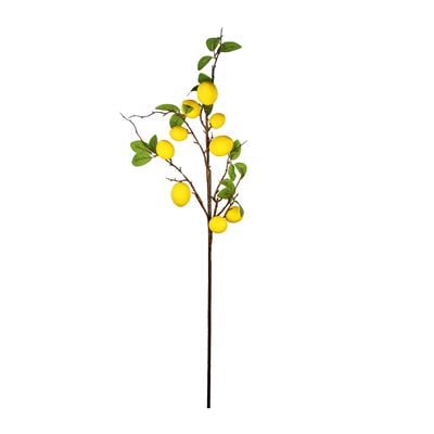 Yapay Limon Dalı Yapraklı Yeşil Sarı 90 cm