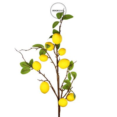 Yapay Limon Dalı Yapraklı Yeşil Sarı 90 cm