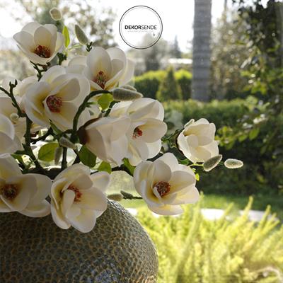 Yapay Manolya Dalı 52 cm Beyaz