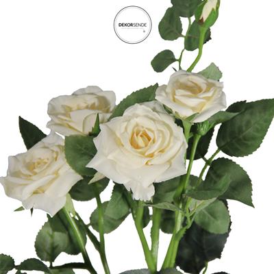 Yapay Mini Çardak Gül Dalı Krem 74 cm