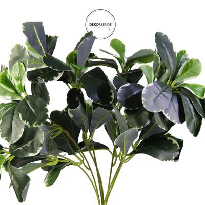 Yapay Mini Şeflera Demet Alacalı Yeşil 30 cm