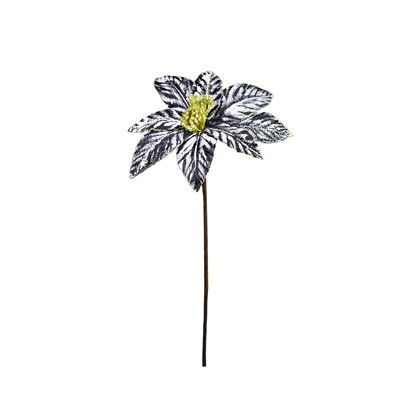 Yapay Modern Kırçıllı Ponsetya Siyah Beyaz 50 cm