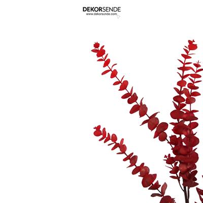 Yapay Okaliptus Demeti Kırmızı 90 cm