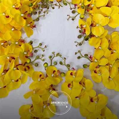 Yapay Orkide Dalı Sarı 90 cm