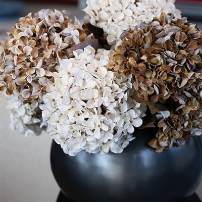 Yapay Ortanca Dal Vintage Beyaz 65 cm
