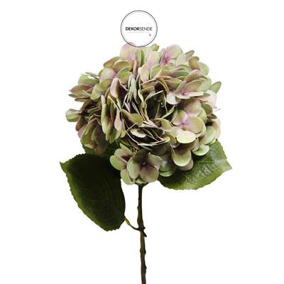 Yapay Ortanca Dalı Yeşil-Pembe 60 cm