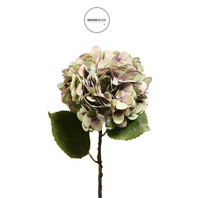 Yapay Ortanca Dalı Yeşil-Pembe 60 cm