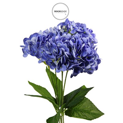 Yapay Ortanca Demet Islak Doku Koyu Mavi 43 cm