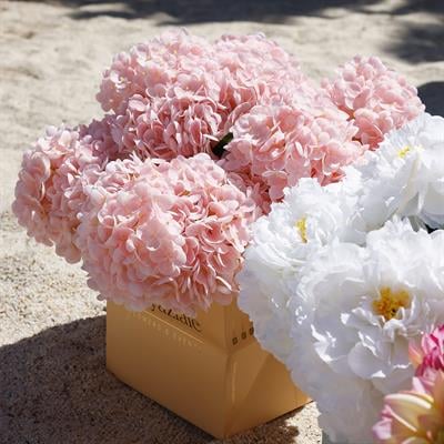 Yapay Ortanca Demeti Islak Dokulu Açık Pembe 43 cm
