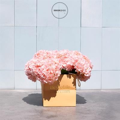 Yapay Ortanca Demeti Islak Dokulu Açık Pembe 43 cm