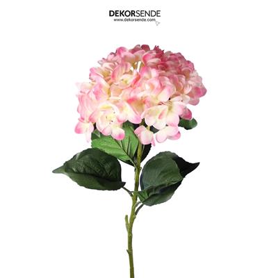 Yapay Ortanca Islak Dokulu Tek Dal Pembe 102 cm