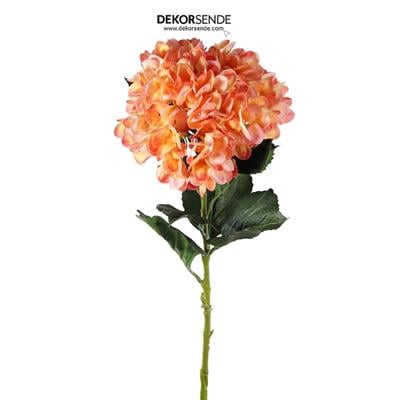 Yapay Ortanca Islak Dokulu Tek Dal Turuncu 102 cm