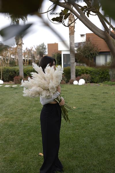Yapay Pampas Dalı Beyaz 90 cm