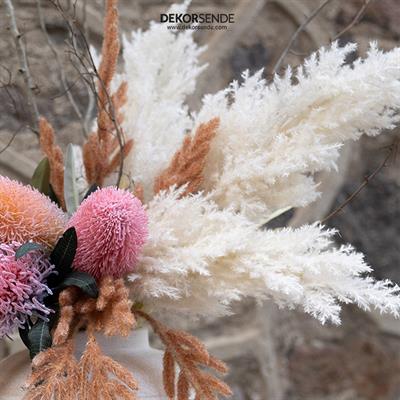 Yapay Pampas Dalı Beyaz 90 cm