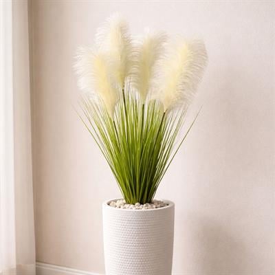 Yapay Pampas Saz Demeti Beyaz 90 cm