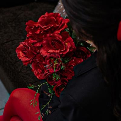 Yapay Tekli Lale Dal Kırmızı